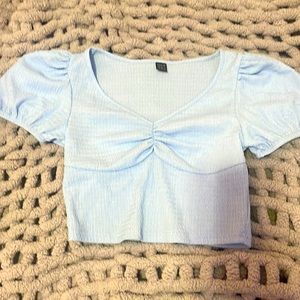 Blue cropped tee